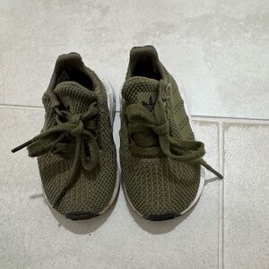 adidas Kids Olive Green Knit Lace-Up Sneakers